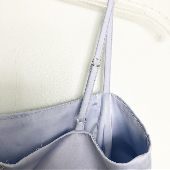 Revolve By The Way Bra Top Square Neck Satin Spaghetti Strap Y2K Crop Shirt XS - Picture 5 of 14